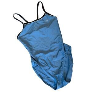 Champion Swimsuit Womens Size M Blue Athletic Racerback Training One Piece EUC